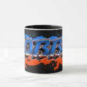Robbie prénom Graffiti blue Tasse orange (Centre)