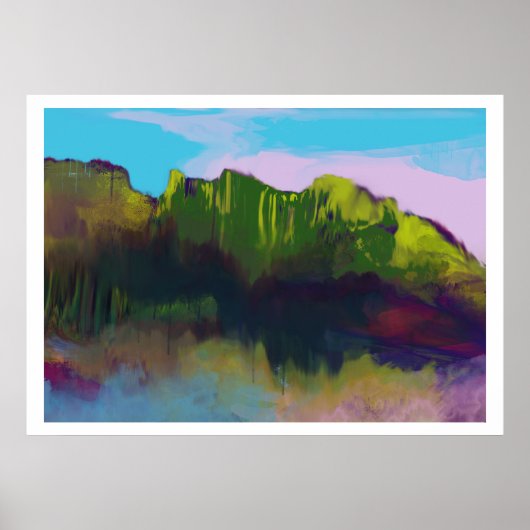 Robbin-ei-blauwe lucht landschapskunst poster (Voorkant)