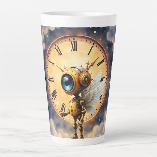 Robby the Winged Timekeeper – Wings of Time Series Latte Mok (Voorkant)