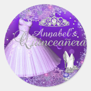 Robe à étincelle violette & Sticker Tiara Quincean