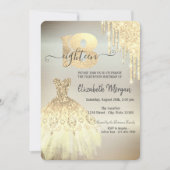 Robe à gouttes d'or chic 18e Invitation (Devant)