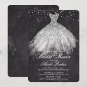 Robe à paillettes pour douche de mariée Invitation (Devant / Derrière)