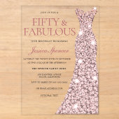 Robe à paillettes Rose Gold Invitation Anniversair (Recto)