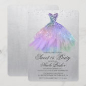 Robe à paillettes Sweet 16 Invitation diamant (Devant / Derrière)