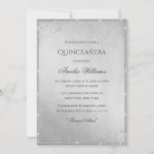 Robe Argent Étincelle Quinceanera Invitation (Dos)