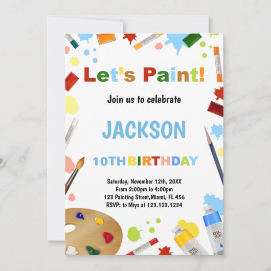 Robe Blanche Pour Les Invitations De Peinture De M (Devant)