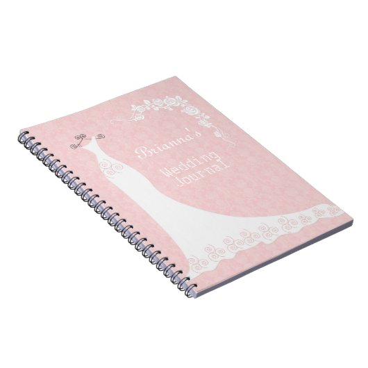 Robe blanche, sur le carnet rose de wedding (Côté Droit)