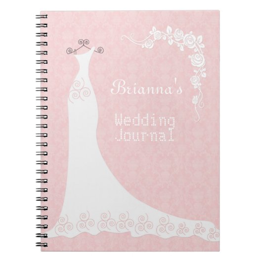 Robe blanche, sur le carnet rose de wedding (Devant)