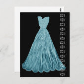 Robe bleu turquoise avec carte postale Accent dent (Devant / Derrière)