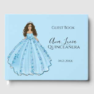 Robe bleue Quinceanera Illustration Livre d'or