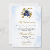 Robe bleue Quinceanera invitation (Dos)
