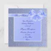 Robe Bleue Soie & Bow Invitation Anniversaire (Dos)