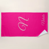 Robe claire couleur solide monogrammed serviette d (Devant)