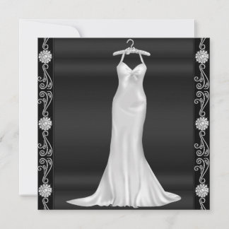 Robe d'argent Invitation de fête d'anniversaire