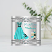 Robe d'argent pour les seize ans douce invitation (Debout devant)