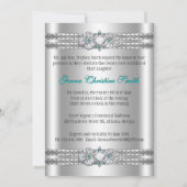 Robe d'argent pour les seize ans Invitation 5x7 (Dos)