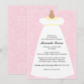 Robe de baptême (rose) Invitation de baptême (Devant / Derrière)