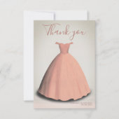 Robe de coing Quinceañera carte de remerciements (Devant)