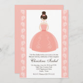 Robe de coing rose Brunette Quinceanera Invitation (Devant / Derrière)