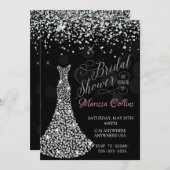 Robe de diamant Invitation douche nuptiale, strass (Devant / Derrière)