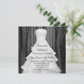 Robe de fête Quinceanera blanc noir Invitations (Debout devant)