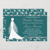 Robe de mariage blanche, invitation turquoise de (Devant / Derrière)