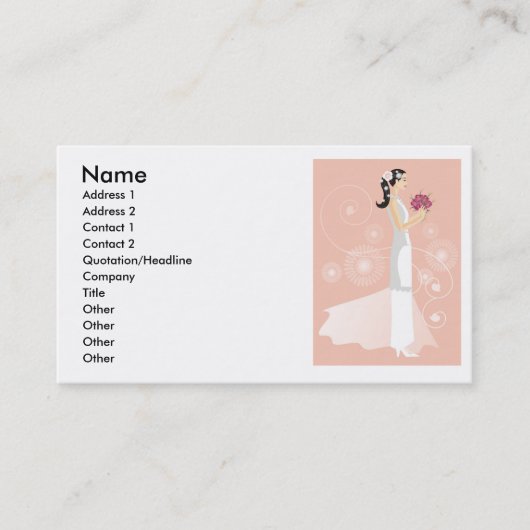 Robe de mariage ou carte de visite nuptiale de (Devant)