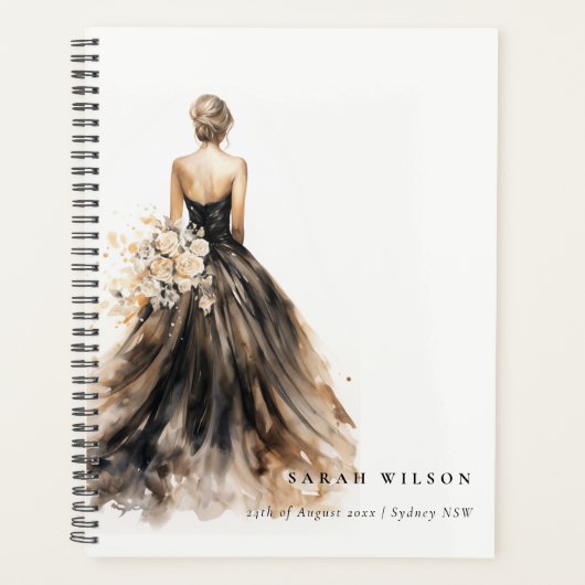 Robe de mariée aquarelle Black Blush Mariage (Devant)