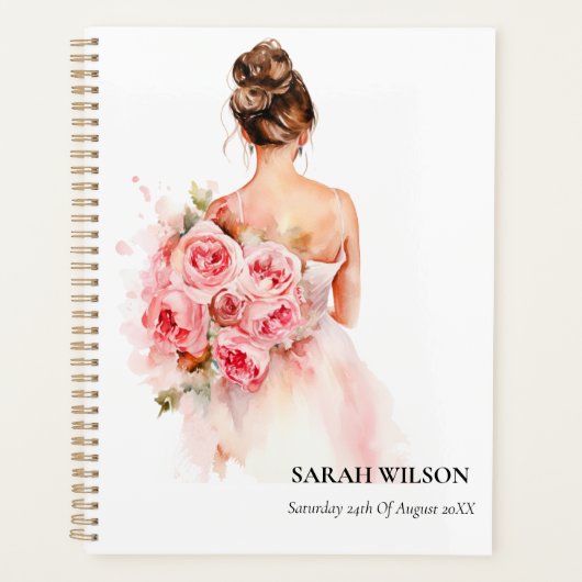 Robe de mariée aquarelle rose gênée Cadeau de douc (Devant)