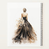 Robe de mariée aquarelle Rouge Noir Lavis (Dos)