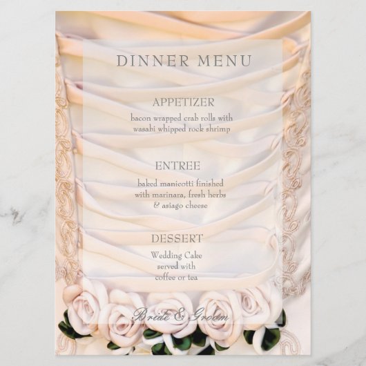 Robe de mariée blanche avec menu Mariage (Devant)