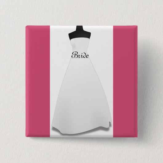 Robe de mariée blanche Épinglette Bouton Badge Cad (Devant)