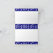 Robe de mariée, damas sur carte de remerciement bl (Intérieur)