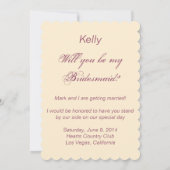 Robe de mariée élégante Carte de demoiselle d'honn (Dos)