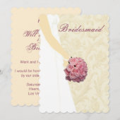 Robe de mariée élégante Carte de demoiselle d'honn (Devant / Derrière)