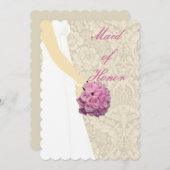 Robe de mariée élégante Carte de témoin de la mari (Devant / Derrière)