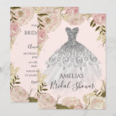 Robe de Mariée Fleur Rose Invitation à la Fête de  (Devant / Derrière)