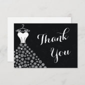 robe de mariée flocons de neige noirs blancs Merci (Devant / Derrière)