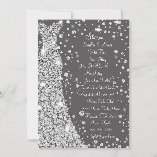 Robe de mariée incrustée de diamants Invitation de (Devant)