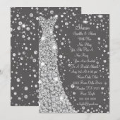 Robe de mariée incrustée de diamants Invitation de (Devant / Derrière)