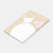 Robe de mariée Note post-it texte rose beige (Incliné)