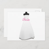 Robe de mariée thème robe blanche mariée carte pos (Devant / Derrière)