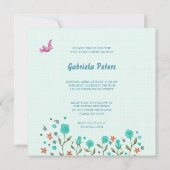 Robe de première communion | Invitations Fille (Dos)