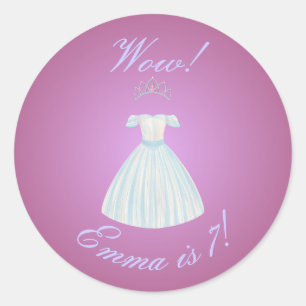 Robe de princesse et autocollant de tiare rose et