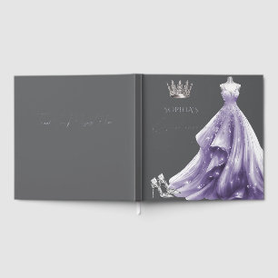 Robe de princesse violet argentée Quinceañera