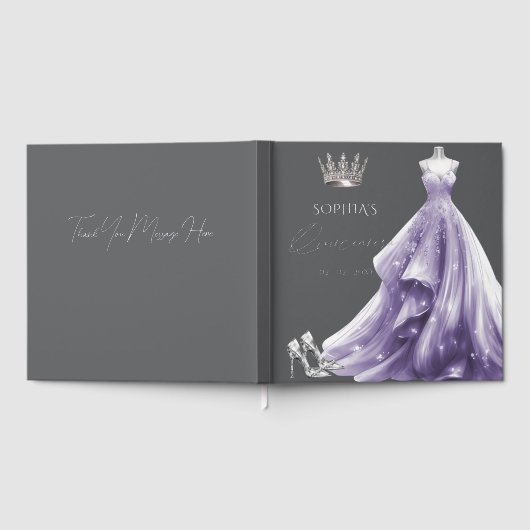 Robe de princesse violet argentée Quinceañera (Complet)