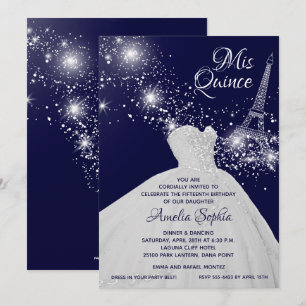 Robe de Quinceañera Élégante Cartes d'Invitation d