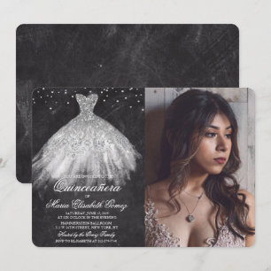 Robe de Quinceanera Pailletée Invitation Craie Dia