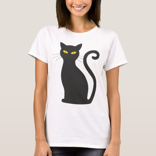 Robe de T-shirt chat noir (Devant)