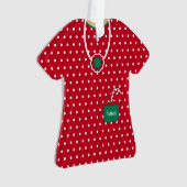 Robe de Vacances Rouge & Vert Pois Personnalisé (devant)